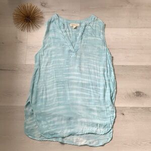 Cloth & Stone tie dye blue sleeveless top‎ blouse